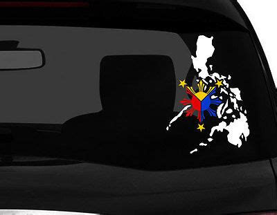 Filipino Philippine Flag Vinyl Car Decal Sticker 7.5"(H) Create#3 ...