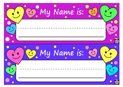 Student Desk Name Plates Templates Free - Printable Templates