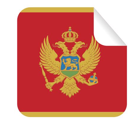 Montenegro flag square sticker - Openclipart