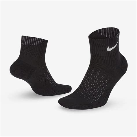 Nike Elite Cushioned Ankle Socks - Black/Reflective - Running Socks ...