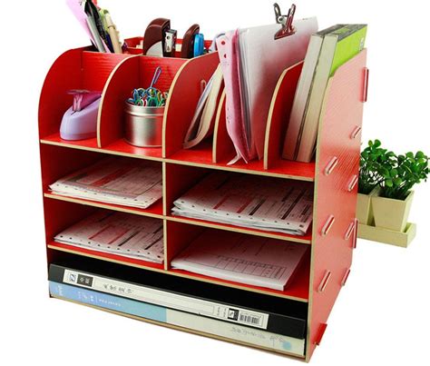 Xiong Guo Wooden Desk Storage Box Office Supplier Storage Cabinet Pen Pencil Holder Stapler ...