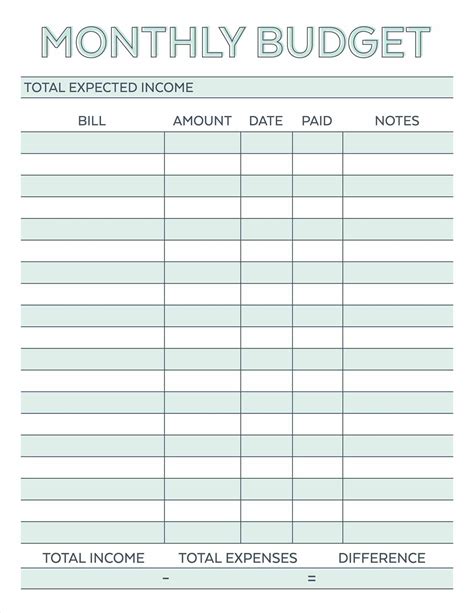 Monthly Bill Planner Template | Calendar Template Printable