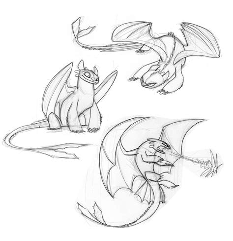 Toothless sketches by enolianslave on DeviantArt
