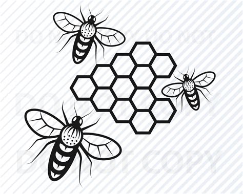 Honey Bee SVG Files Bee Vector Image Silhouette Clip Art Bumblebee SVG ...