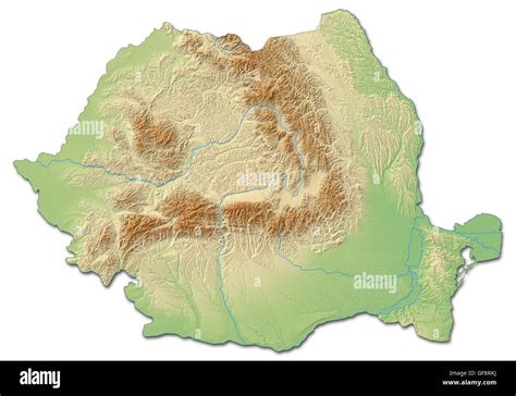 Relief map of Romania with shaded relief Stock Photo: 112676246 - Alamy