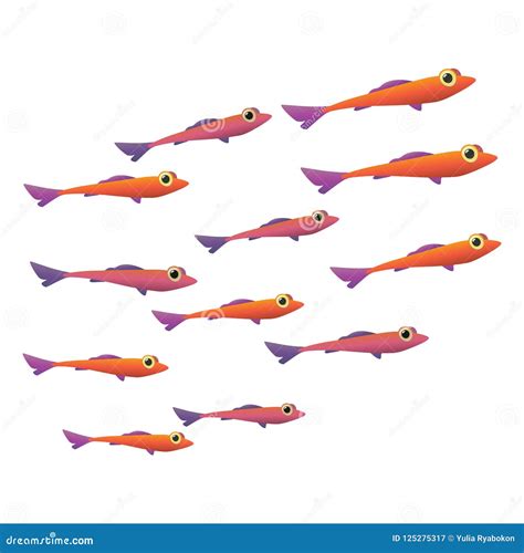 Group of small fish icon stock illustration. Illustration of concept ...