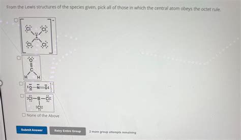 Solved From the Lewis structures of the species given, pick | Chegg.com