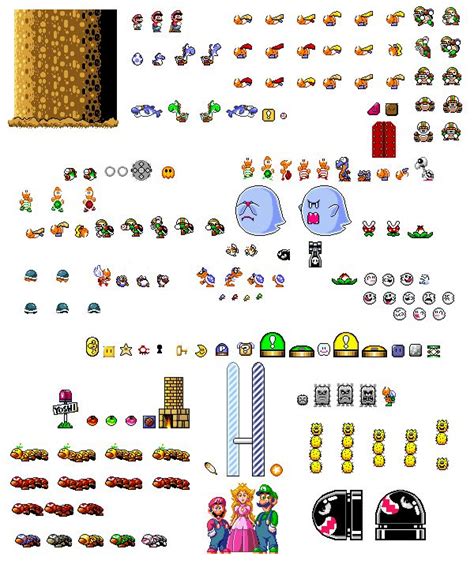 Super Mario World Sprites | Super mario world, Super mario, Mario