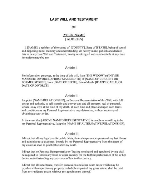 39 Last Will and Testament Forms & Templates ᐅ TemplateLab