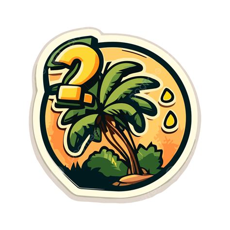 Palm Tree Sticker Icons Question Clipart Vector, Animated Money, Animated Money Clipart, Cartoon ...