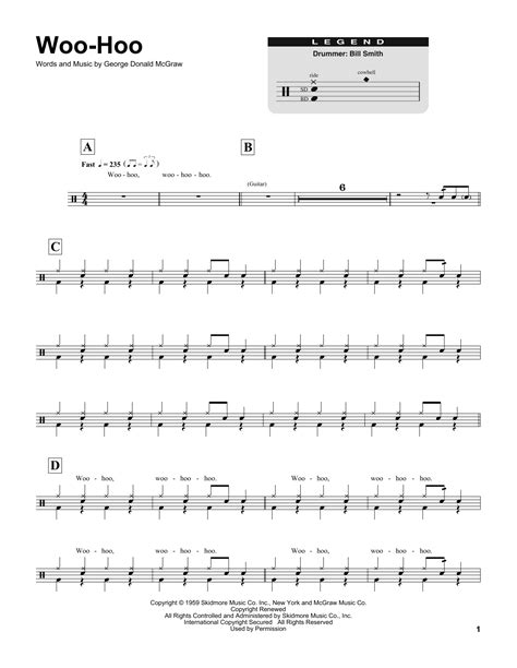 Woo-Hoo by The Rock-A-Teens Sheet Music for Drums Transcription at ...