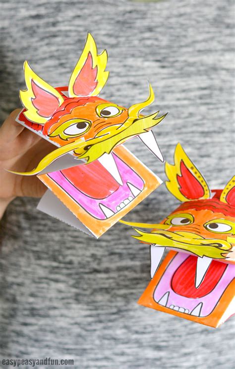 Printable Chinese Dragon Puppet - Easy Peasy and Fun