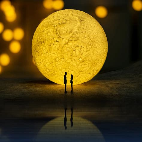 13cm Moon Night Light 3D Touch Creative Design Led Bedroom Bedside Table Lamp Good Gifts For ...