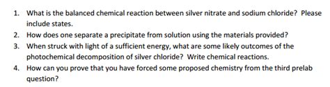 Solved What is the balanced chemical reaction between silver | Chegg.com