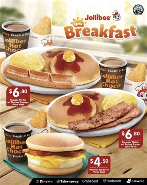 Jollibee Singapore now sells a new breakfast menu of pancakes & sandwiches from S$4.50