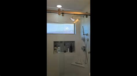 CRL Cambridge double sliding shower glass door - YouTube