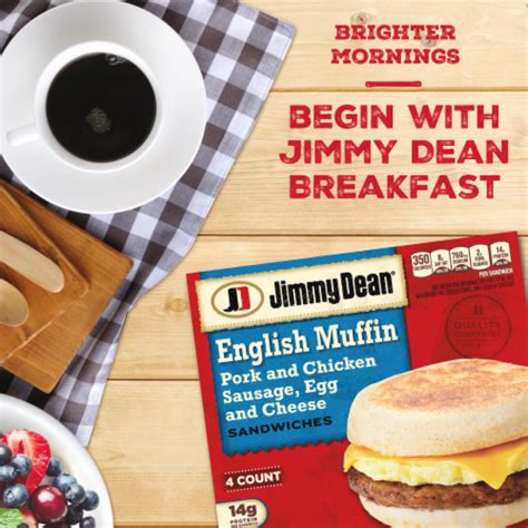 Jimmy Dean® Sausage Egg & Cheese English Muffin Frozen Breakfast Sandwiches, 18.4 OZ - Pick ‘n Save