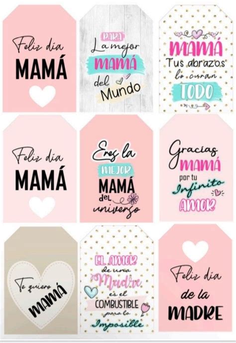 Pin Para Mama | Etiquetas de regalo para imprimir gratis, Feliz día de la madre, Tarjetas del ...