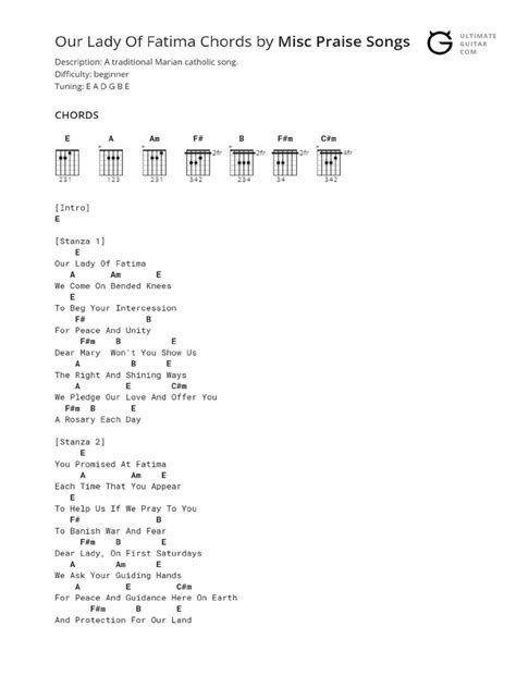 Our Lady of Fatima Chords | PDF