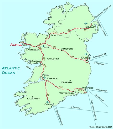 Map of Ireland - Achill Tourism