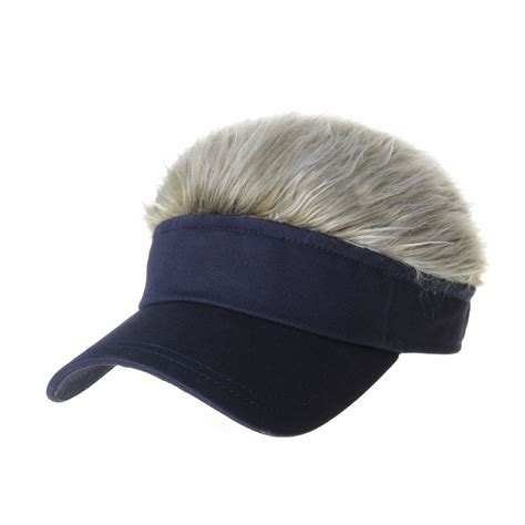 WITHMOONS Flair Hair Sun Visor Cap with Fake Hair Wig Novelty KR1588 (Navy) - Walmart.com ...