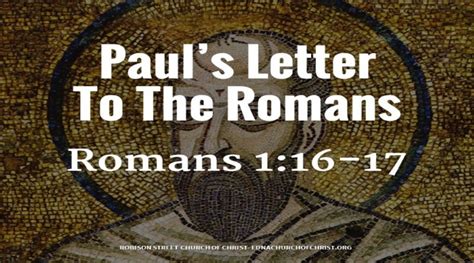 Paul’s Letter To The Romans – Robison Street church Of Christ