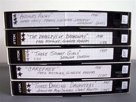 LOT OF 5 USED BLANK HS-120 VHS TAPES VIDEO CASSETTE VCR TDK Musicals Dance Movie | Vhs tapes ...