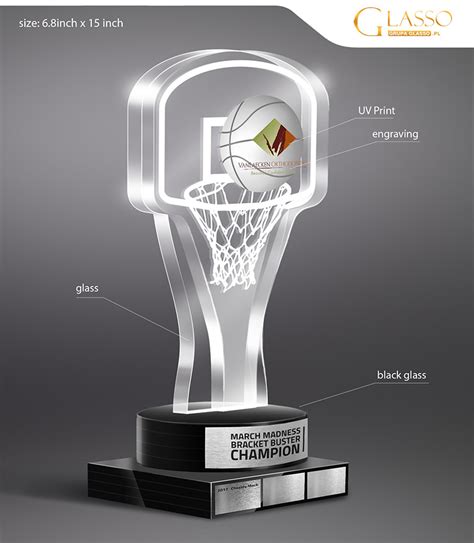 Premium Custom Awards | Custom Glass Basketball Trophy