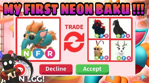 TRADING MY FIRST NEON BAKU!!! - Roblox Adopt Me - YouTube