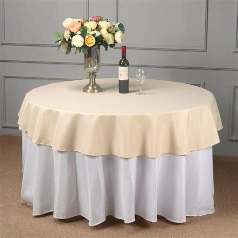 Efavormart 70" Round Linens Beige Wholesale Linens Polyester ...