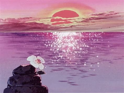 Flower Sunset and the Sea ~.~ | Aesthetic anime, Anime scenery ...