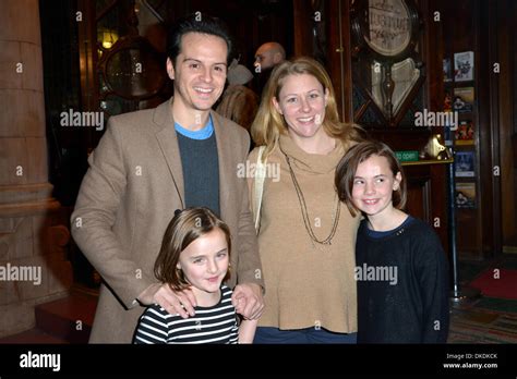 London, UK. 4th December 2013. Andrew Scott and his family arrive at The Show: Hackney Empire's ...