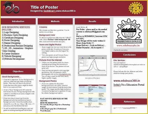 Poster Presentation Template Free Download Of A3 Size Poster Template ...