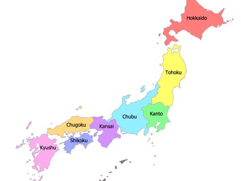 Regions Prefectures Japan Map