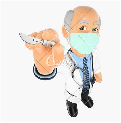 Surgeon Clipart Scalpel - Thumb Up Doctor Cartoon, HD Png Download , Transparent Png Image - PNGitem