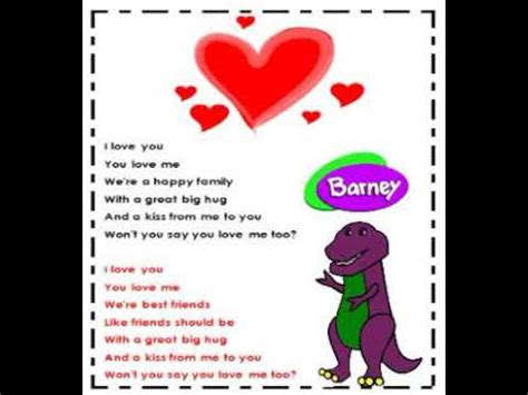 Barney i love you song with lyrics instrumental version - YouTube