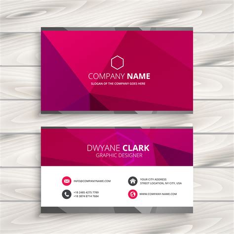 simple pink business card template vector design illustration - Download Free Vector Art, Stock ...