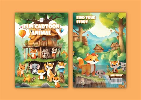 Premium Vector | Fun cartoon animal book cover design watercolor style illustration