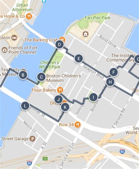 Exploring Boston's Seaport District Sightseeing Walking Tour Map - and ...