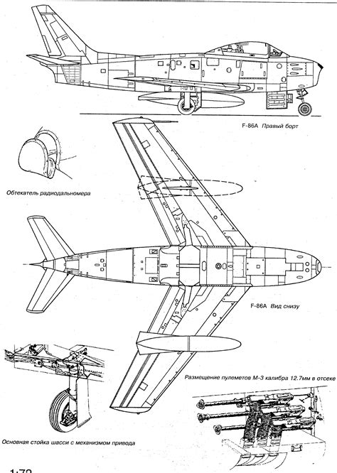 North American F-86 Sabre Blueprint - Download free blueprint for 3D ...