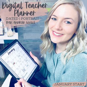 Digital Teacher Planner | iPad, tablet, Edit in Google Slides | Portrait | 2021