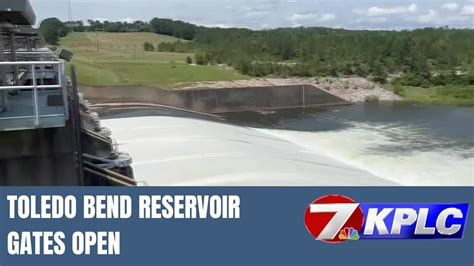 Toledo Bend reservoir gates open to bring water level down - YouTube