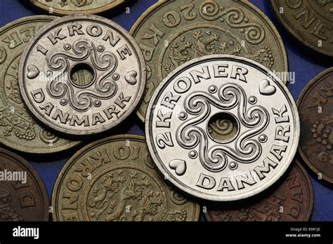 Coins of Denmark. Danish krone coins Stock Photo - Alamy