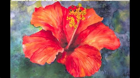 Hibiscus flower watercolor tutorial, an easy and fun lesson. #irmgardart - YouTube