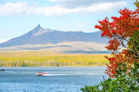 View Island of Lake Onuma in Autumn in Garden Over Mt. Komagatake and ...