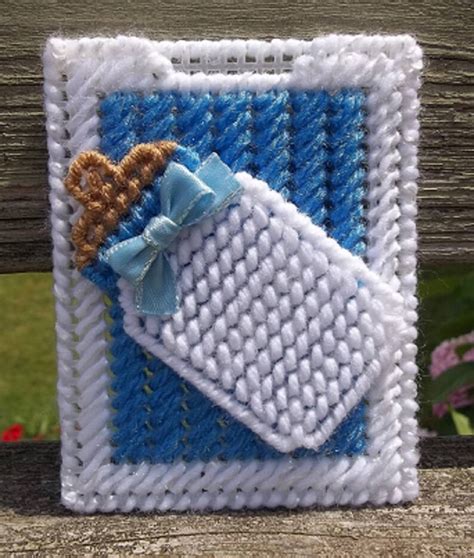 Plastic Canvas Gift Card Holder Baby Bottle Gift Card Holder | Etsy