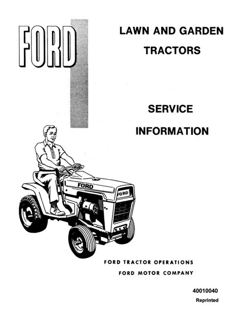 Ford 100, 120, 125, 145, 165, 195 Lawn Tractor Service Manual