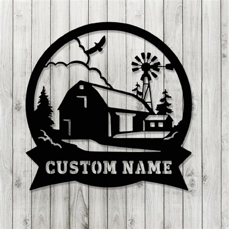 Metal Farm Sign Ranch Outdoor Farmhouse Personalized Metal Farm Sign ...