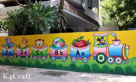 play school wall paintings picture educational pre primary school ...