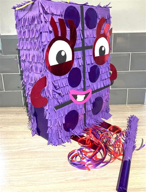 Number Block 6 Piñata and Wooden Piñata Stick - Etsy UK | Block birthday party, Block birthday ...